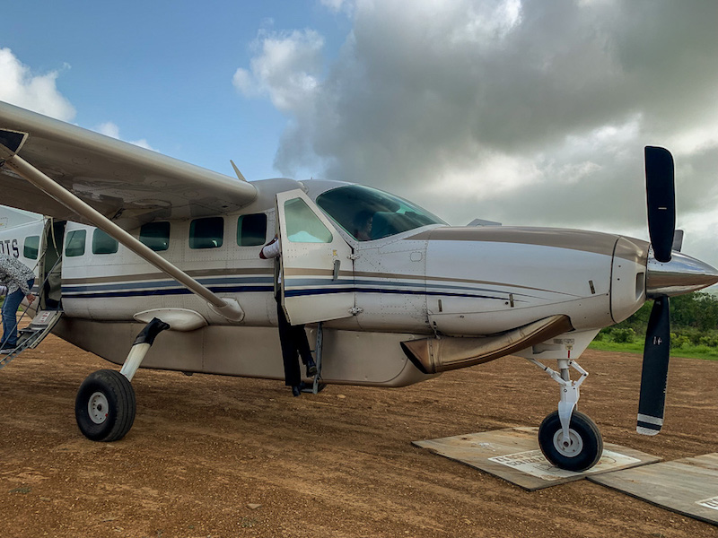 Unser Charterflugzeug auf der Safari in Tansania im Selous Game Reservat.