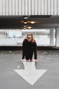 Jen in Sprintposition