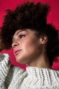 Gesicht Close-up der Bloggerin und Influencerin Julia Dalia