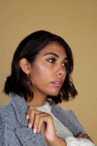 Seitliches Porträt der Influencerin Strom Wespahl