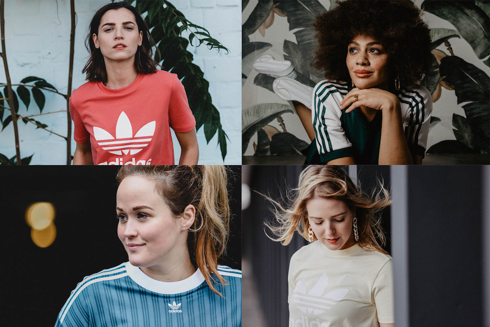 Jen, Laura, Liberta und Julia Dalia in der adicolor Kollektion von adidas Originals