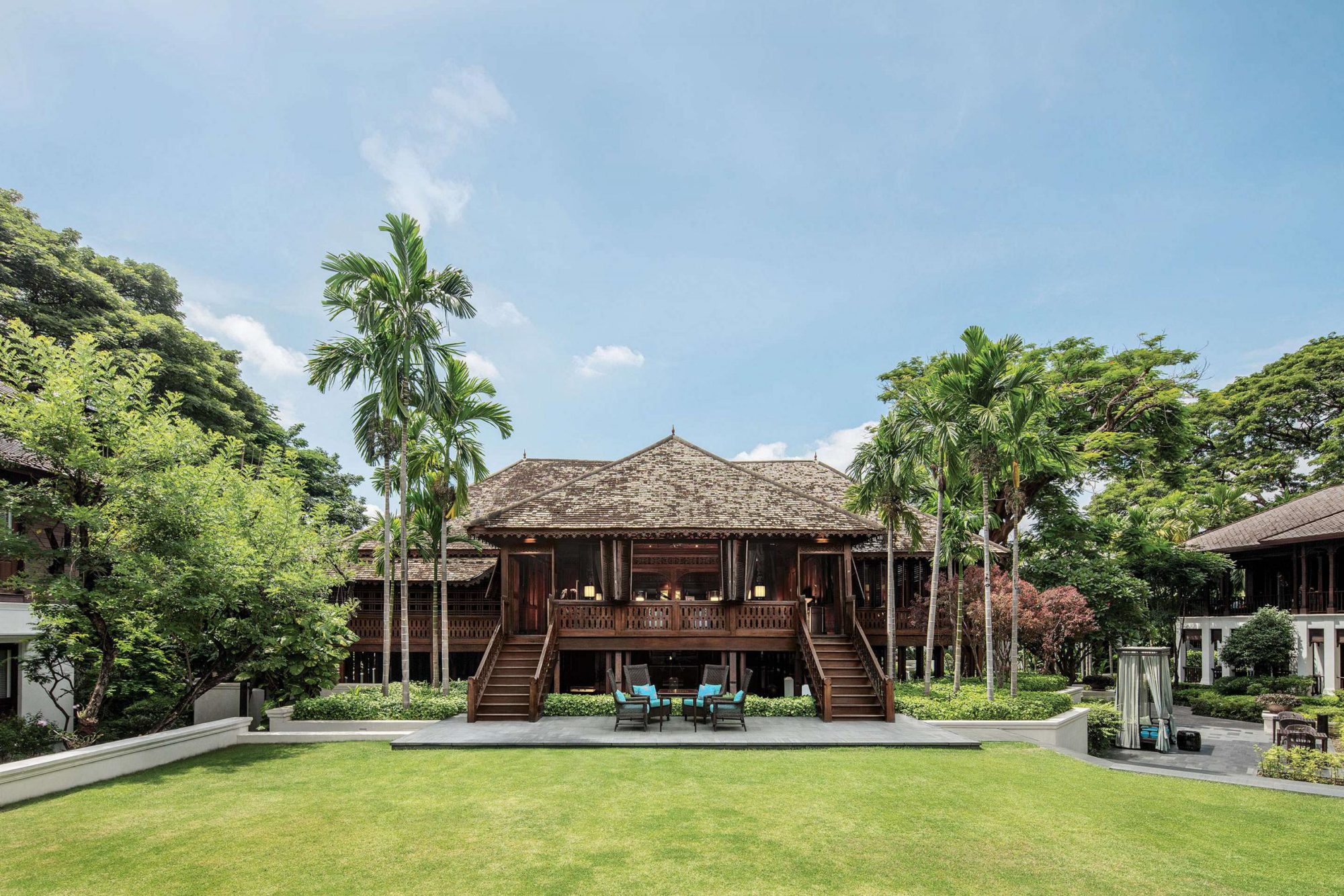 Das Haupthaus des Hotels in Chiang Mai, Thailand