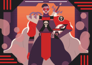 Die Illustration The Supervillain von Owen Davey für IC Berlin.