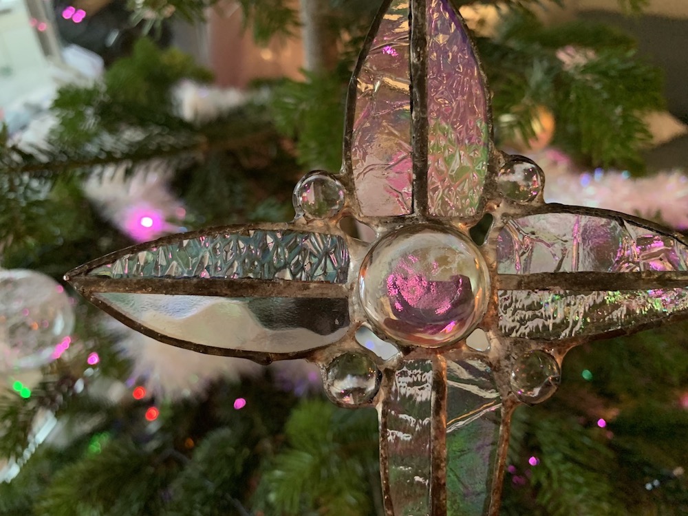 Weihnachtsbaum Bild mit einem Glasstern