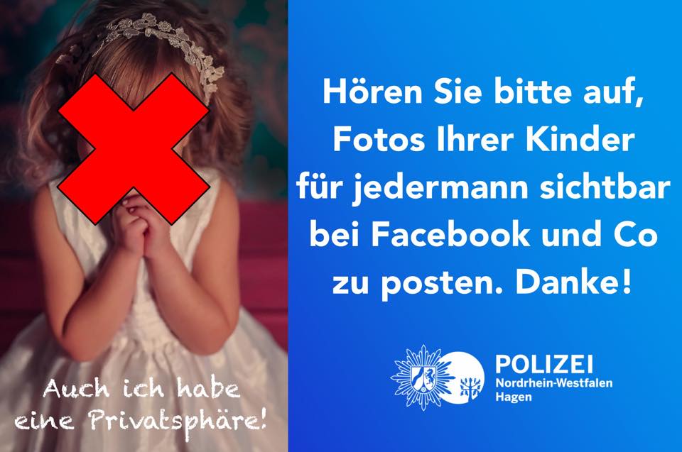 Kinderrechte Polizei Appell zum Schutz der Privatsphaere der Kinder im Internet