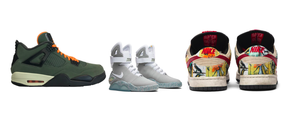 Teuerste Sneaker Nike Air Jordan Retro, Nike Mag Back to the Future, Nike Dunk