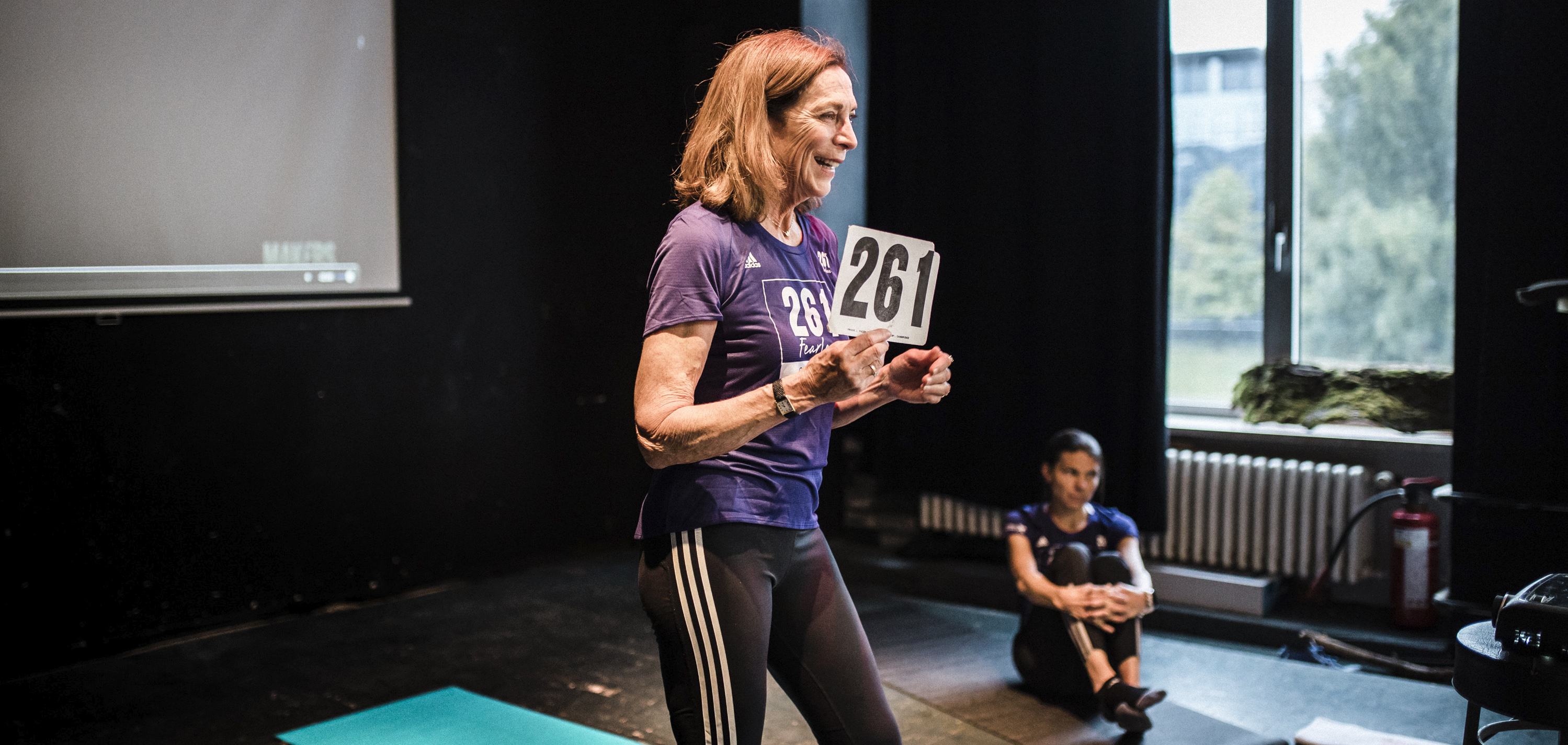 Kathrine Switzer bei Airbnb Entdeckungen Event für Berlin Marathon