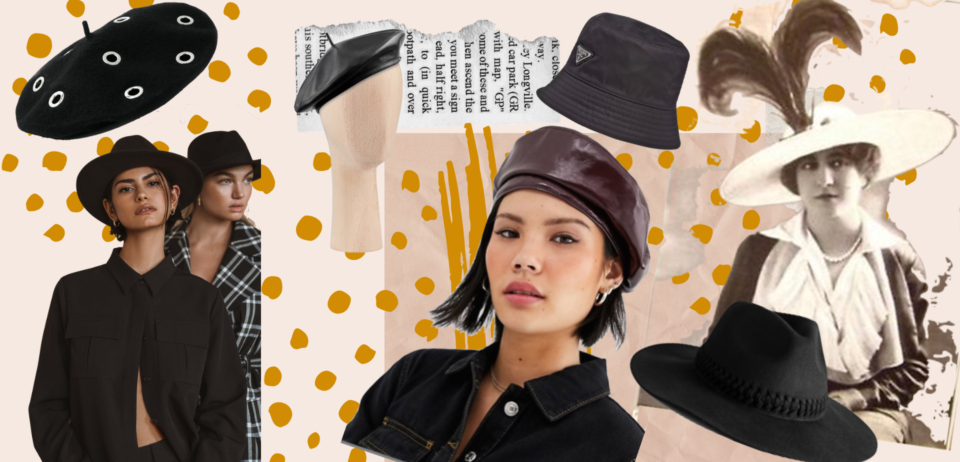 Herbsttrend 2019 Hut Anglerhut Beret Baskenmütze Fedora Collage