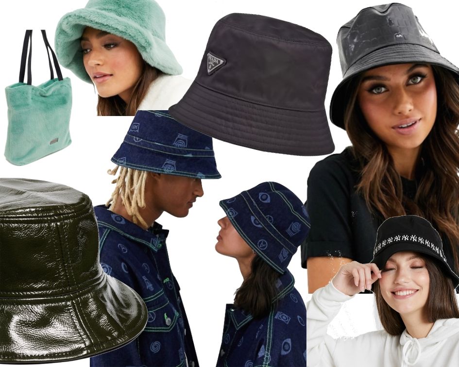 Herbsttrend 2019 Anglerhut Collage Bucket Hat