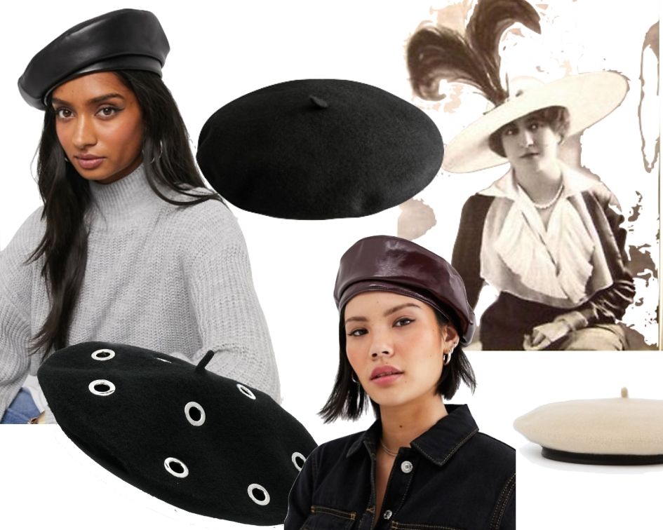 Herbsttrend 2019 Beret Mütze Baskenmütze French Look Collage Wie trägt man Baskenmütze