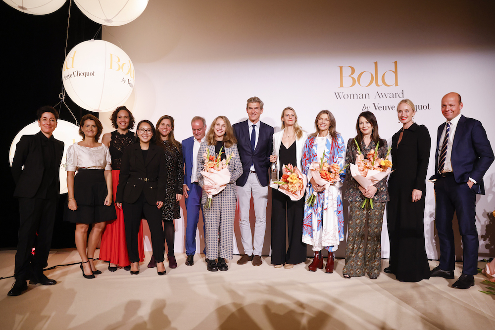 Groupshot of the winners and the jury during the Veuve Clicquot Bold Woman Award 2022 on October 4, 2022 in Berlin, Germany.